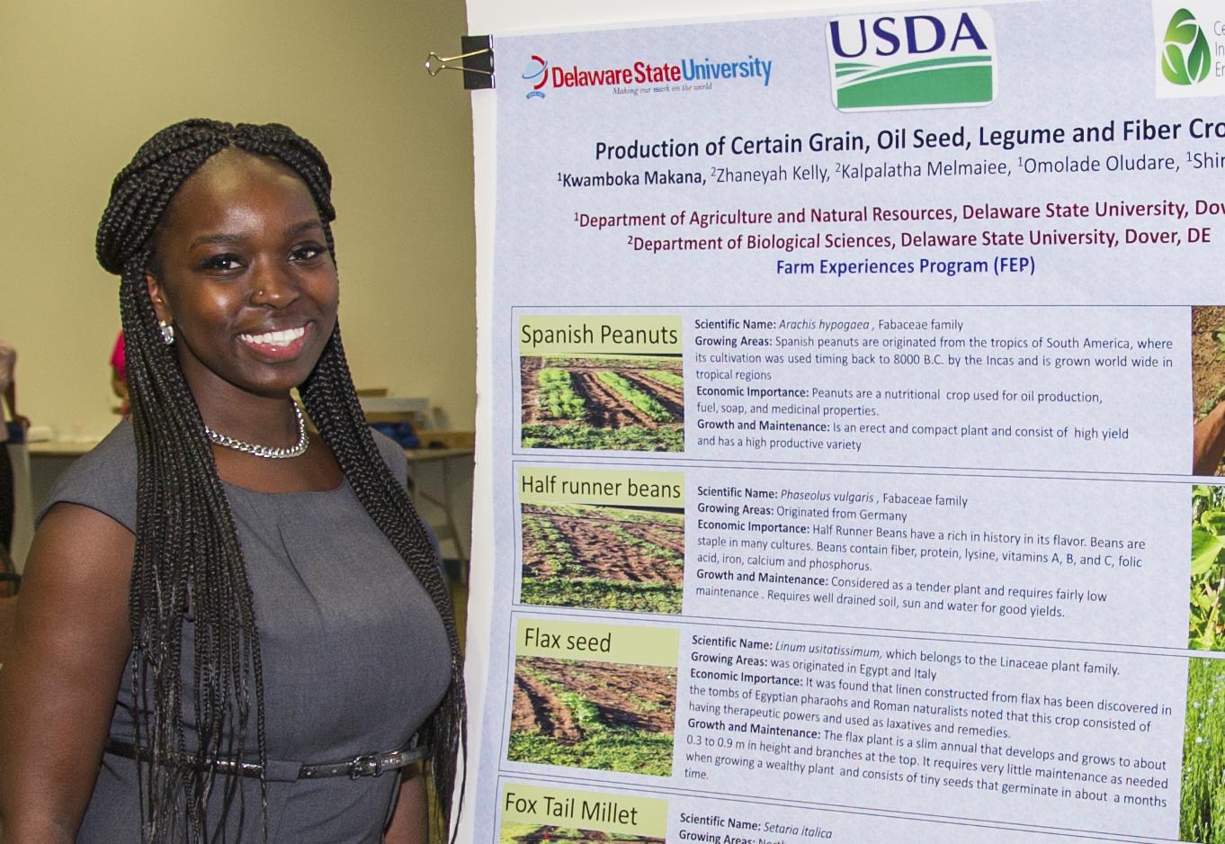Student with poster
